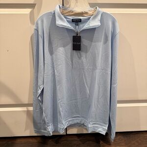 Peter Millar Albatross Cotton-Blend Piqué Quarter-Zip blue topaz MF25XK63 NWT
